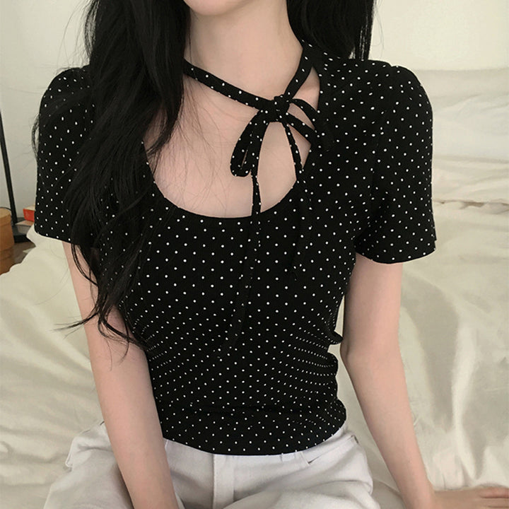 Damen Polka Dot Bluse Drune