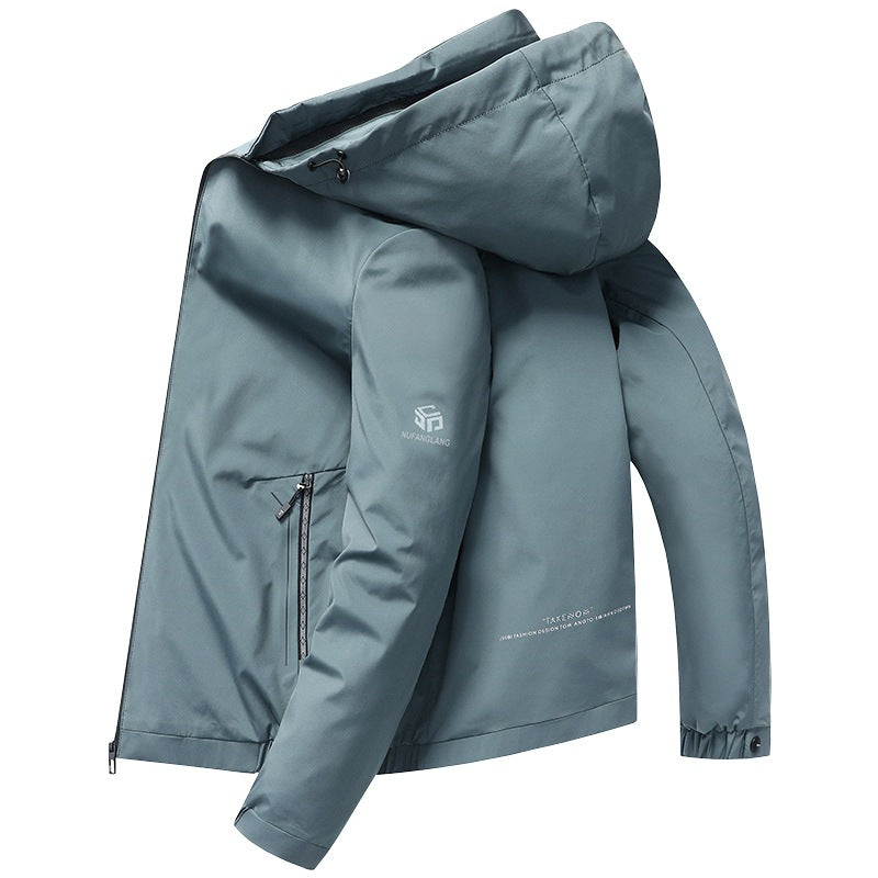 Herren Leichte Kapuzenjacke im urbanen Travel-Style mit Dreiviertelärmeln Drune