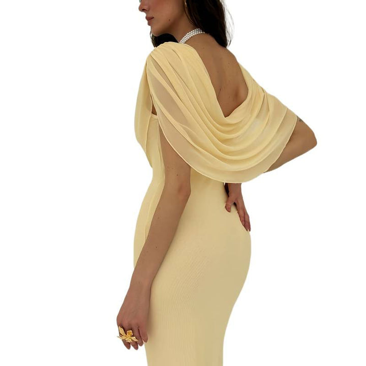 Damen Etuikleid mit drapiertem Oberteil und elegantem Rückendetail Drune