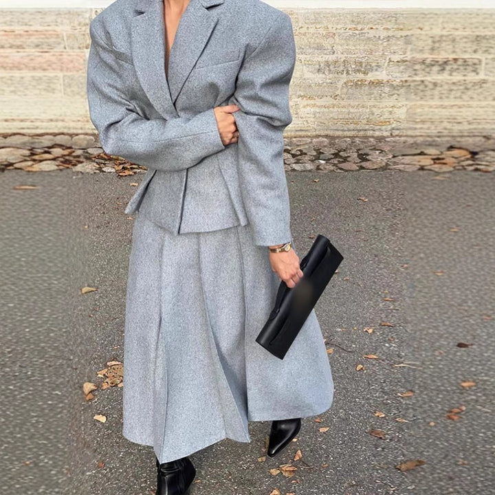 Damen Oversized Wollblazer im Smart-Casual-Stil Drune