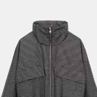 Damen Kurzjacke mit Taillenzug, Stehkragen und aufgesetzten Taschen Drune