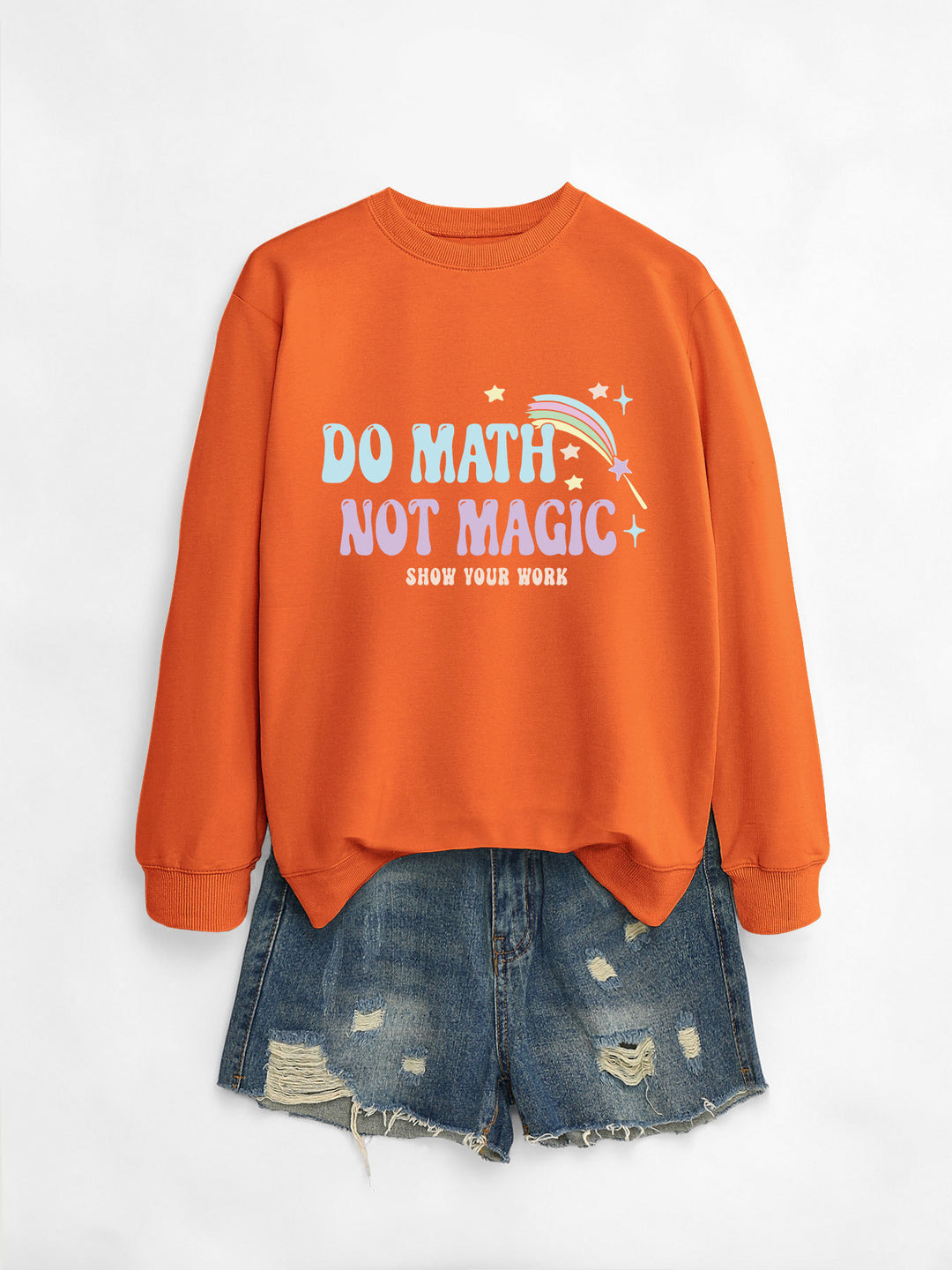 Damen lässiger Sweatshirt mit inspirierendem Mathematikmotiv Drune