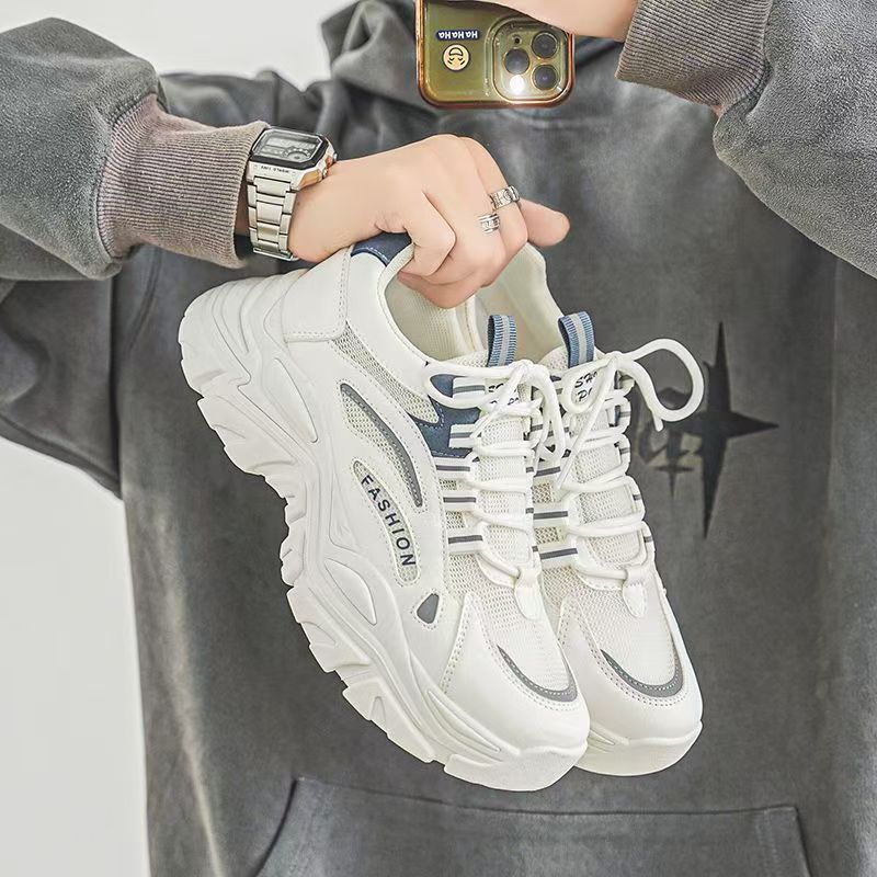 Damen modische chunky Sneakers mit atmungsaktiver Obermaterialstruktur und rutschfester Sohle Drune
