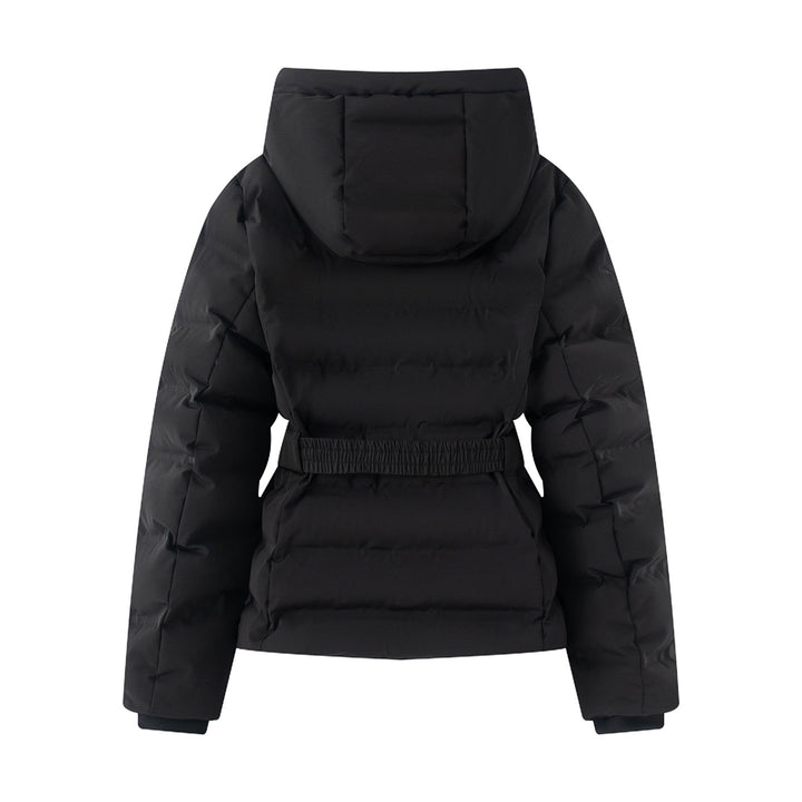 Damen nan taillierte gesteppte Winterjacke mit Kapuze, elastischem Taillengürtel und thermischer Synthetikfüllung Drune