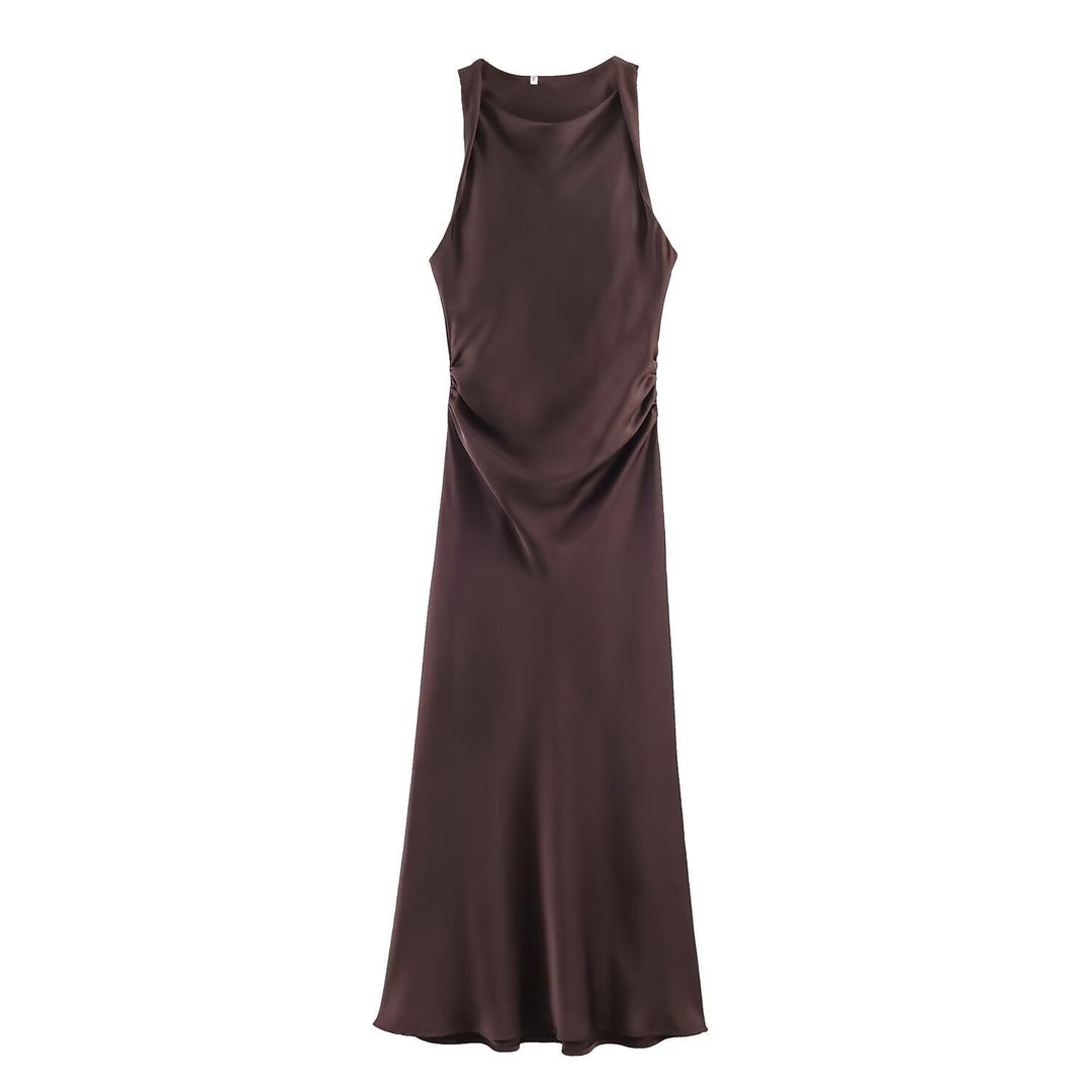 Damen elegantes Sommerkleid mit fließendem Schnitt und charmanten Rüschendetails Drune