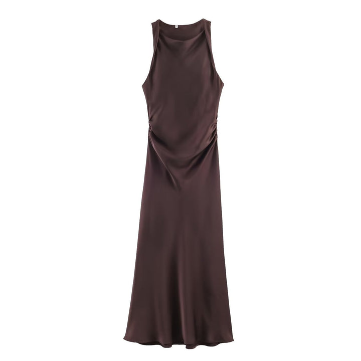 Damen elegantes Sommerkleid mit fließendem Schnitt und charmanten Rüschendetails Drune