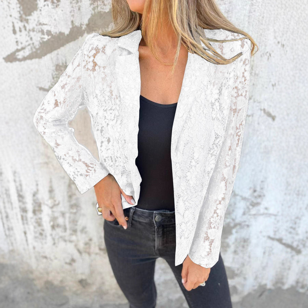 Damen Spitzenjacke mit lässigem Schnitt und eleganten Details Drune