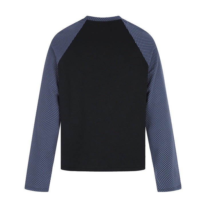 Damen Langarmshirt mit Raglanärmeln, dekorativem Schleifen-Print und weichem Baumwollmix Drune