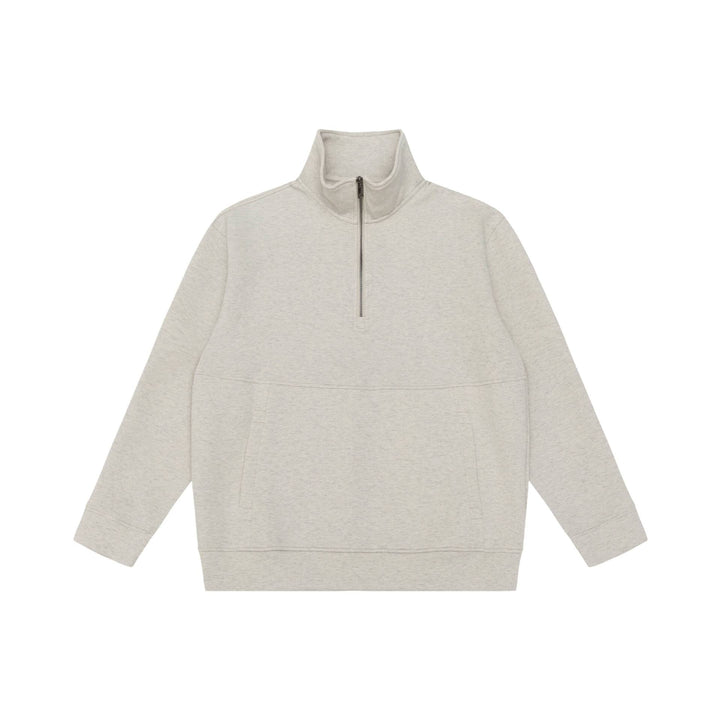 Unisex Halbzip-Sweatshirt mit hohem Stehkragen, Kängurutasche und Boxy-Schnitt Drune