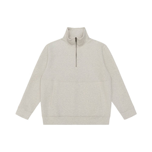 Unisex Halbzip-Sweatshirt mit hohem Stehkragen, Kängurutasche und Boxy-Schnitt Drune