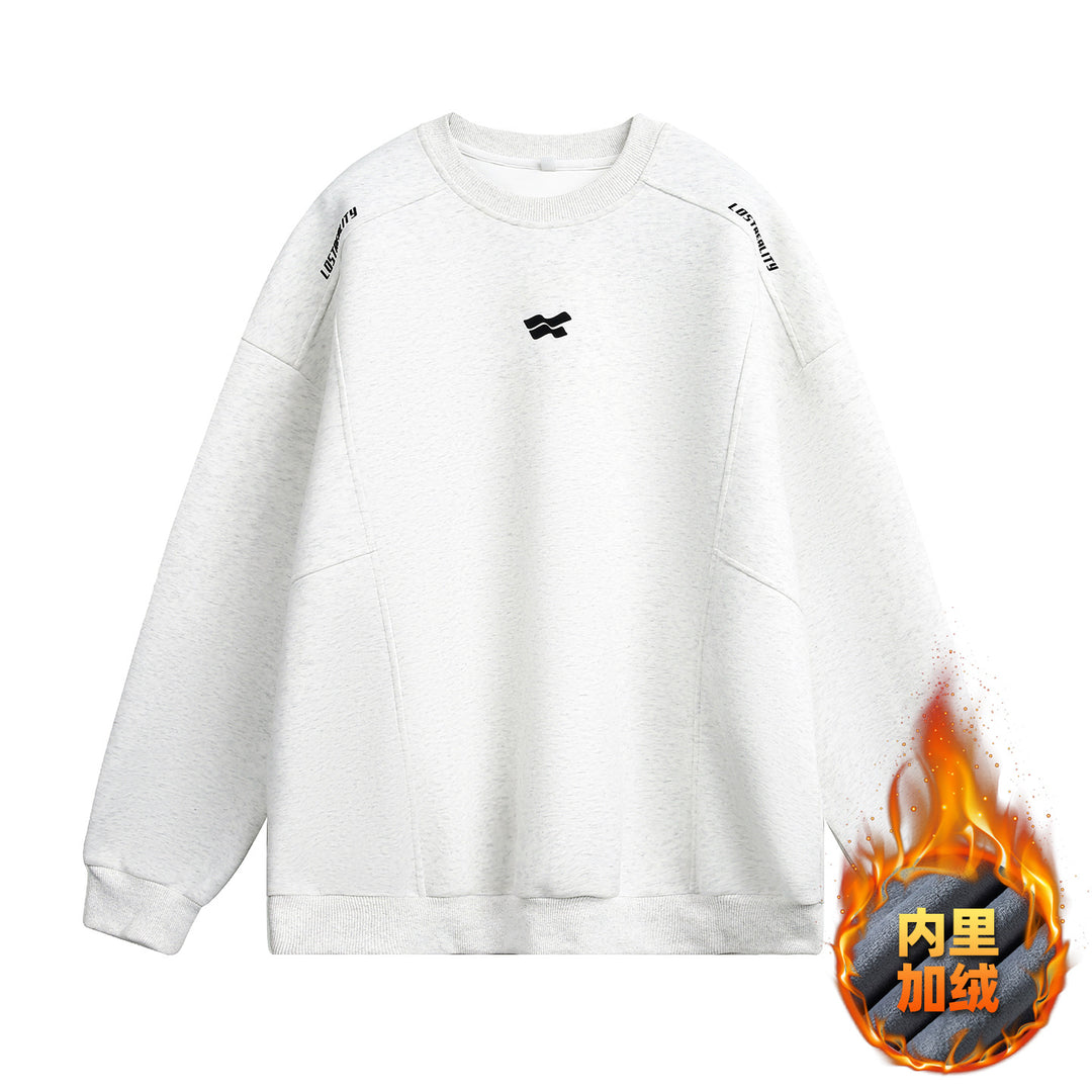 Unisex Oversize Sweatshirt mit Drop-Shoulder, Logo-Applikation und seitlichen Eingrifftaschen Drune