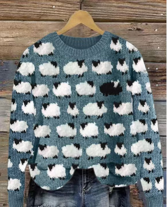 Damen nan Norwegerpullover aus Wollmix mit Rundhalsausschnitt und traditionellem Fair-Isle-Yoke Drune