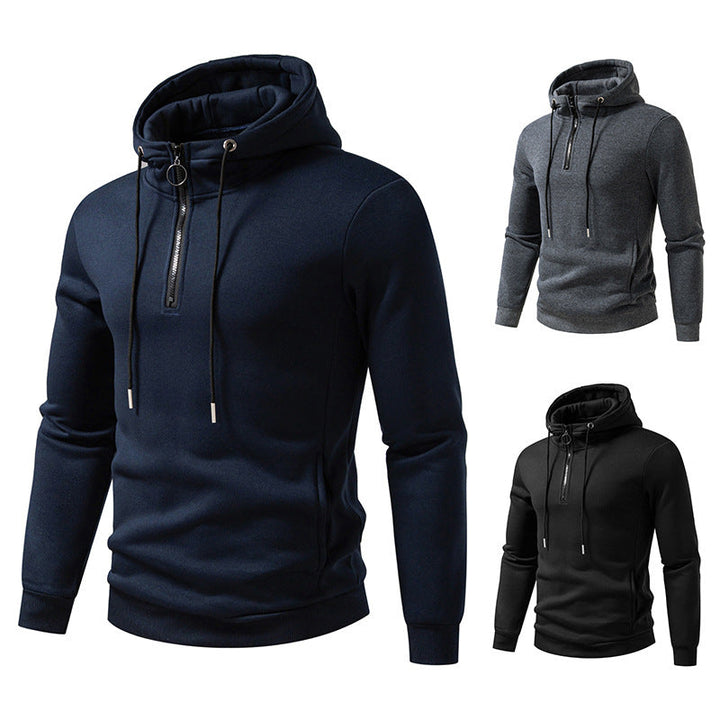 Herren Kapuzenpullover mit modernem Reißverschluss und atmungsaktivem Material Drune