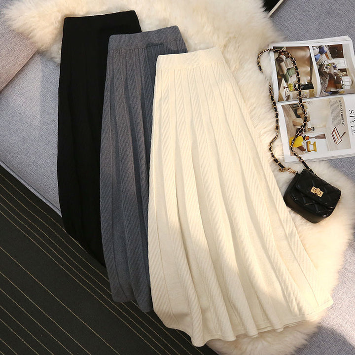 Damen Plissierter Maxirock mit hohem Bund Drune