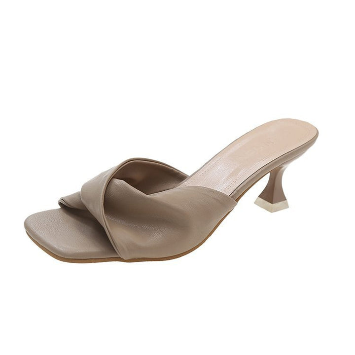 Damen Elegante Mules mit geschwungenem Riemendesign und komfortablem Absatz Drune