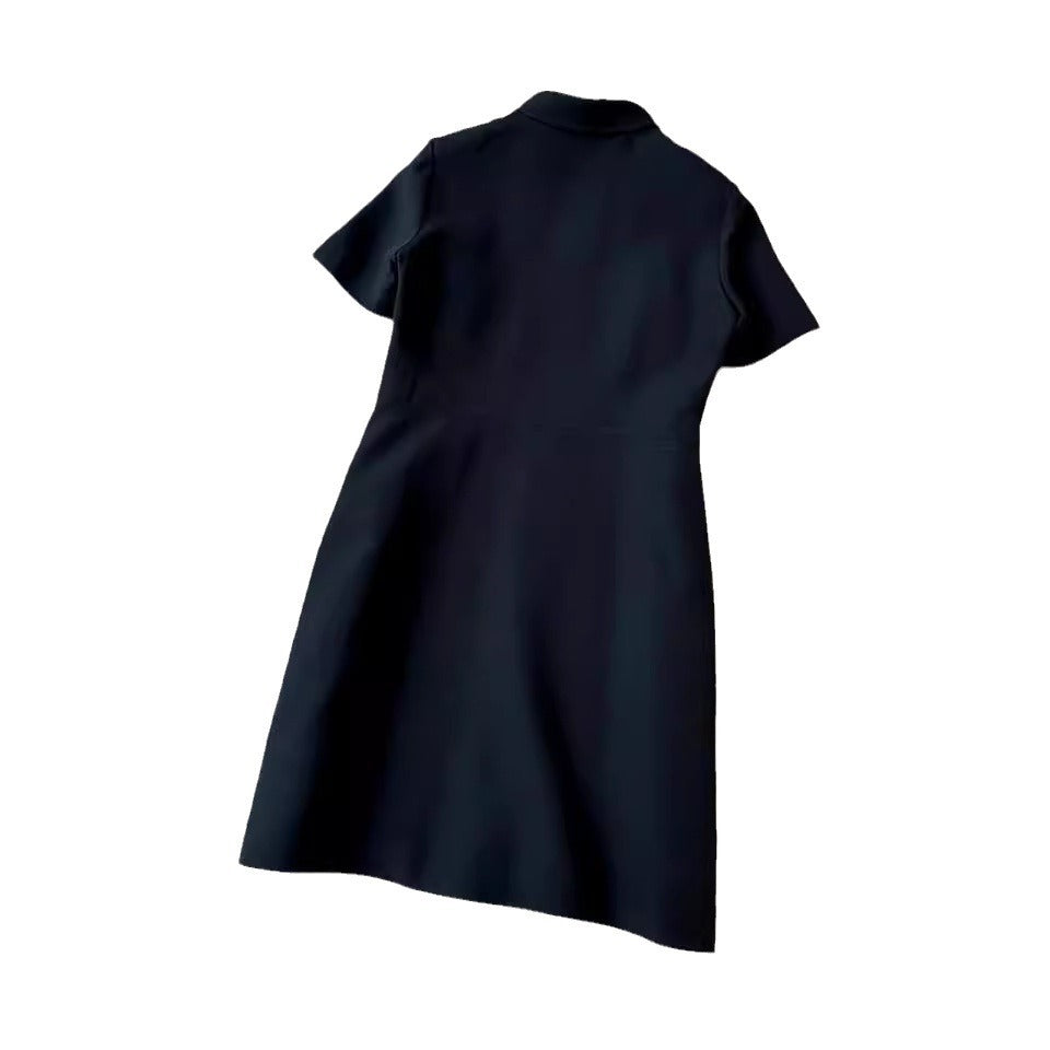 Damen Kurzärmeliges Hemdkleid mit verdecktem Zwei-Wege-Reißverschluss und taillierter Schnittführung Drune