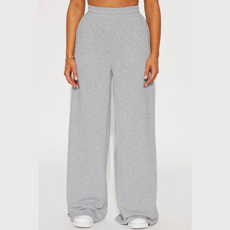 Damen nan weite High-Waist Loungehose mit elastischem Bund und praktischen Seitentaschen Drune
