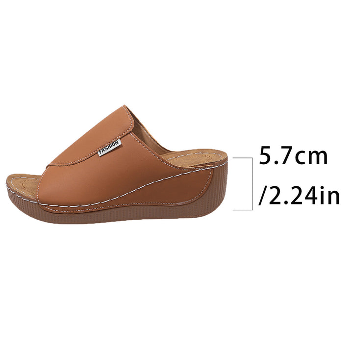 Damen  Slip-On Keil-Mules mit ergonomischem Memory-Fußbett und leicht profilierter Laufsohle Drune