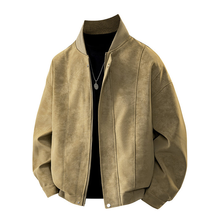 Herren Lässige Velourslederjacke Drune