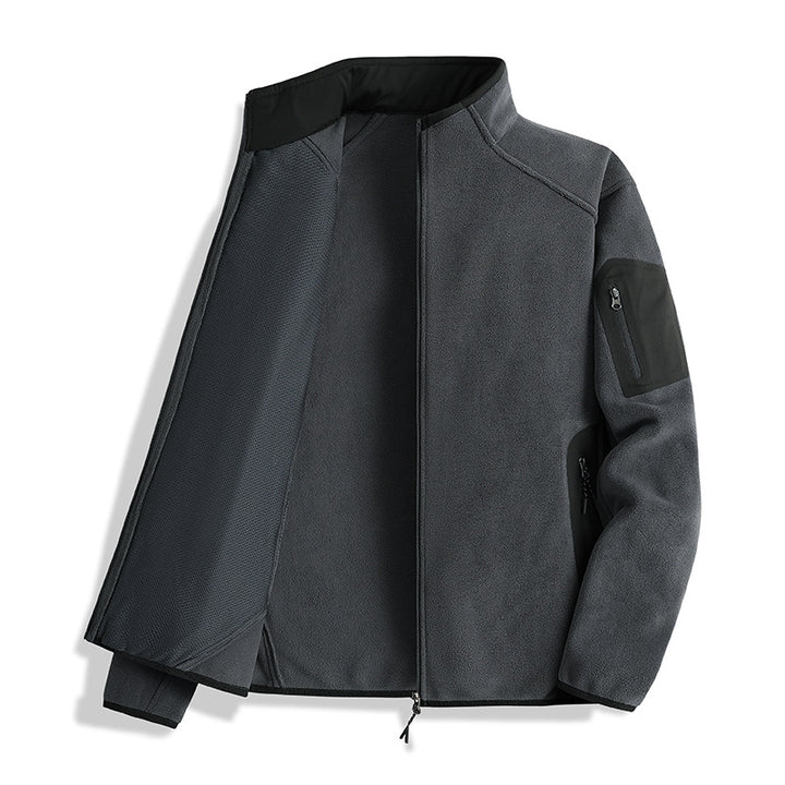 Herren Fleecejacke mit Stehkragen und Softshell-Einsätzen Drune
