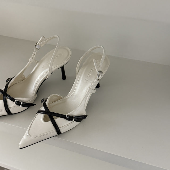 Damen Slingback Pumps mit stilvollem Überkreuzriemen Drune