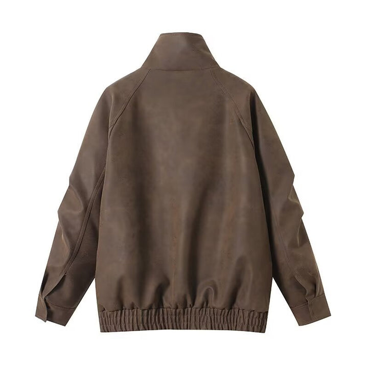 Herren Oversize Fieldjacke aus Veloursoptik mit hohem Kragen, Pattentaschen und elastischem Saum Drune