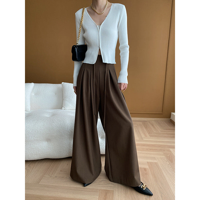 Damen Elegante High-Waist Palazzo-Hose Drune