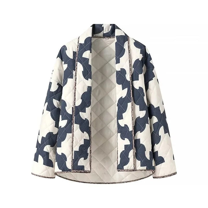 Damen Steppjacke mit modernen geometrischen Mustern und leichtem Material Drune