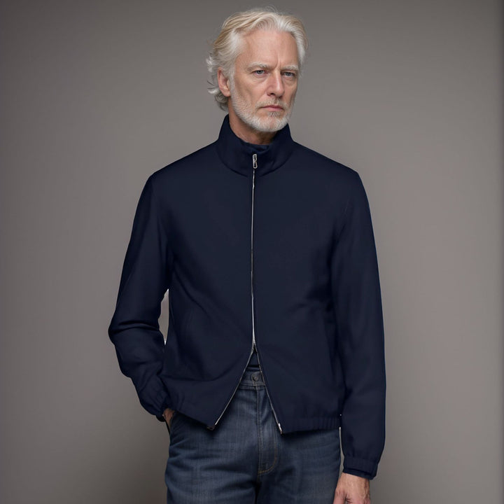 Herren elegante und funktionale Übergangsjacke mit hohem Kragen Drune