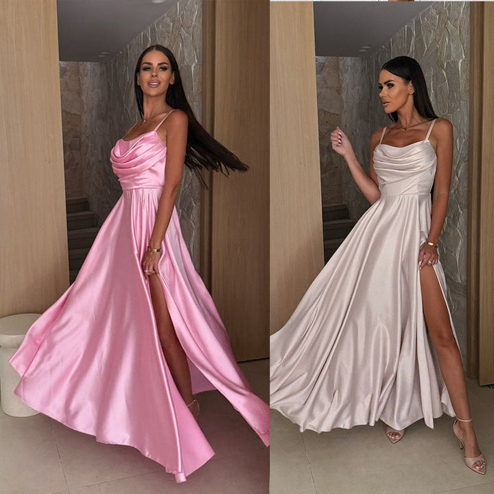 Damen Maxikleid mit geflochtenem Oberteil und offenem Rücken Drune