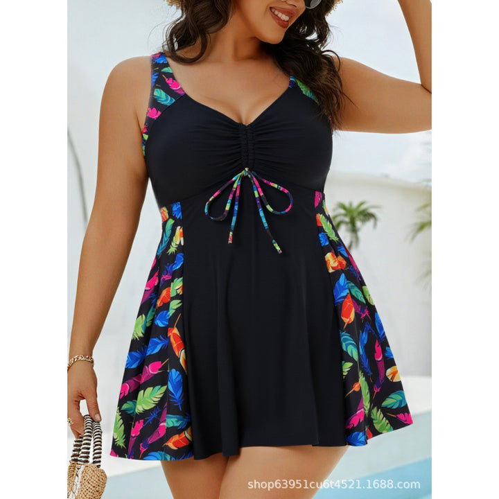 Damen Badeanzug mit liebevollem Wickeldesign und raffinierten Tierdruck-Details Drune