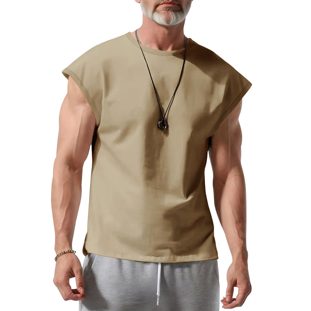 Herren schickes ärmelloses T-Shirt aus atmungsaktivem Baumwollmix Drune