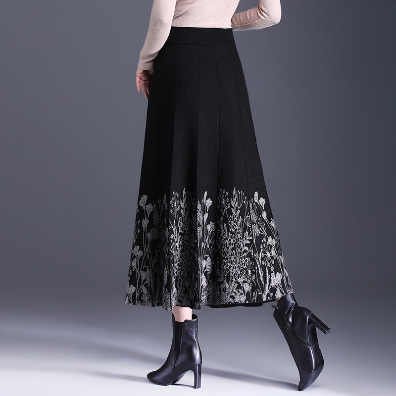 Damen Eleganter Maxirock mit floralem Muster Drune
