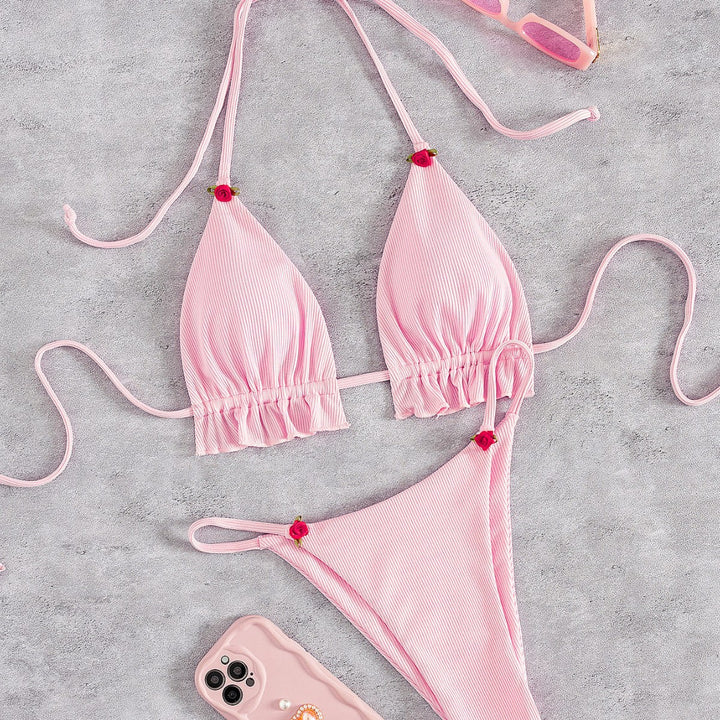 Damen Triangel-Bikini mit verspielt gerafftem Schnitt Drune