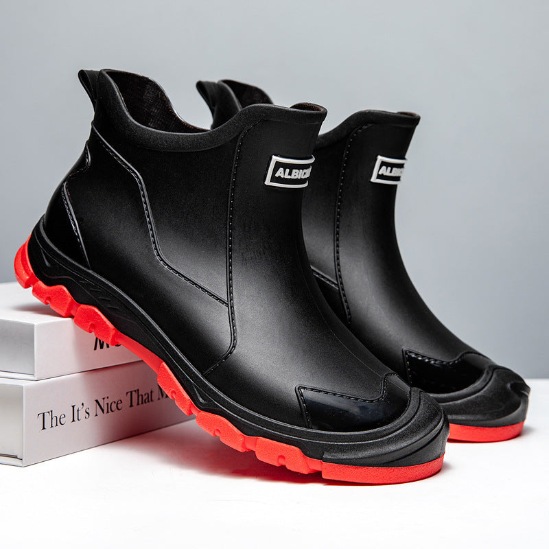 Herren Kurzschaft-Gummistiefel mit rutschfester Profilsohle und verstärkter Zehenkappe Drune