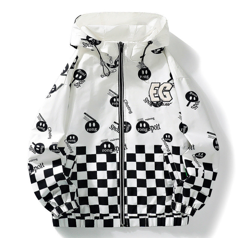 Unisex Stylische Kapuzenjacke mit modernen Grafiken Drune