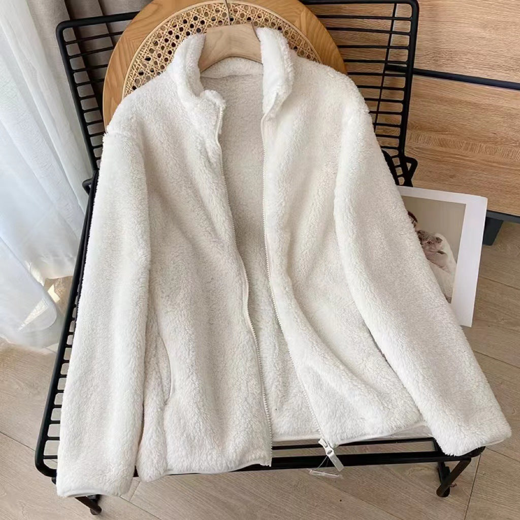 Damen Kuschelige Fleecejacke mit hohem Kragen und seitlichem Reißverschluss Drune