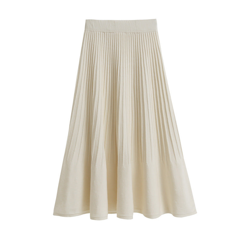 Damen Plissierter A-Linien Rock Drune