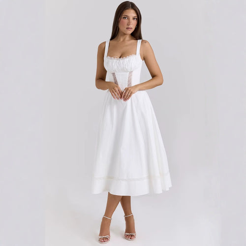 Damen Sommerliches Midi-Kleid mit feinen Spitzendetails Drune