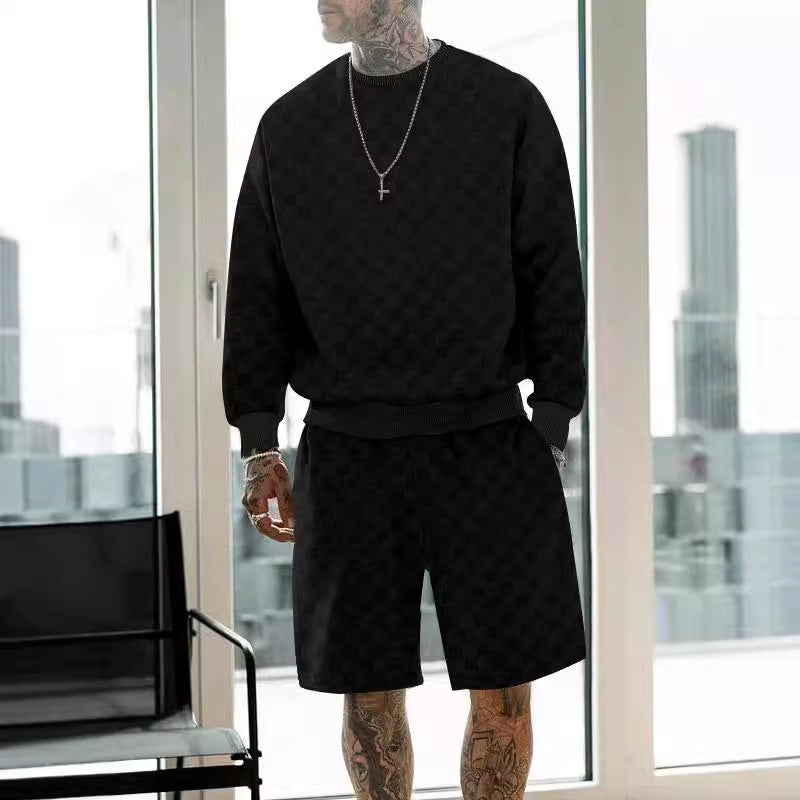 Herren Check-Design Freizeitanzug Drune