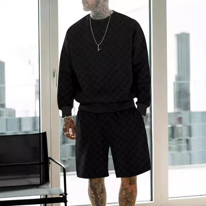 Herren Check-Design Freizeitanzug Drune