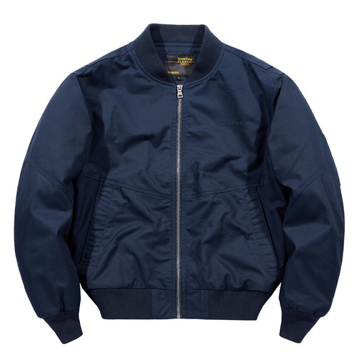 Men's  water-resistant commuter bomber jacket with metal front zip ribbed trims and angled welt pockets Drune
