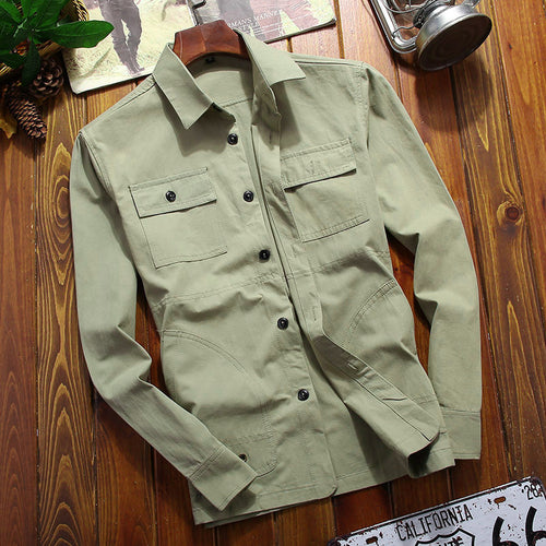 Herren Fieldshirt-Blouson aus robustem Baumwollmix mit Brustpattentaschen Drune
