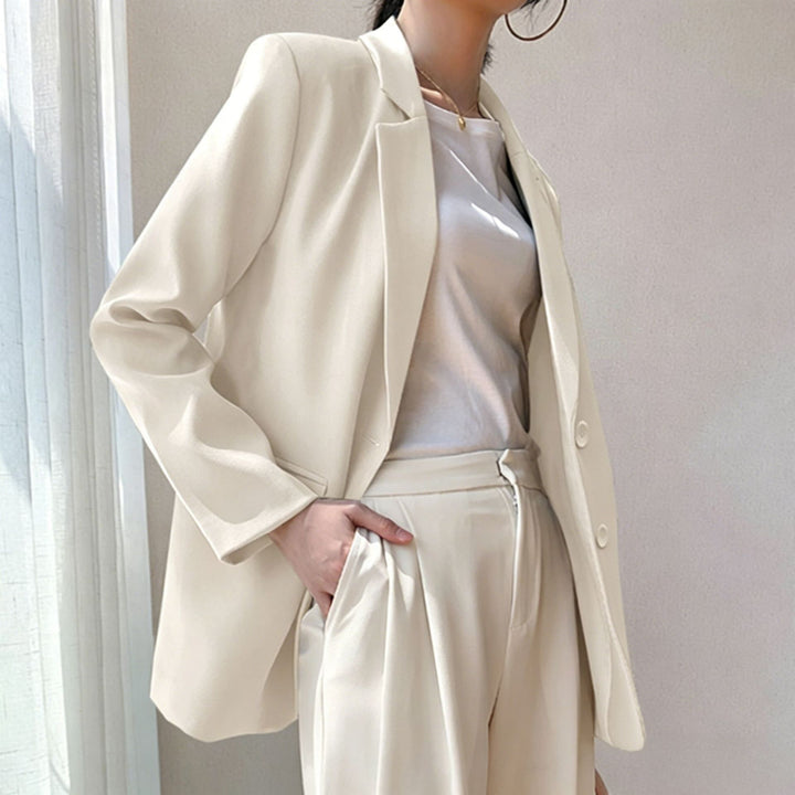 Damen Eleganter und komfortabler Blazer mit Perlendetails Drune