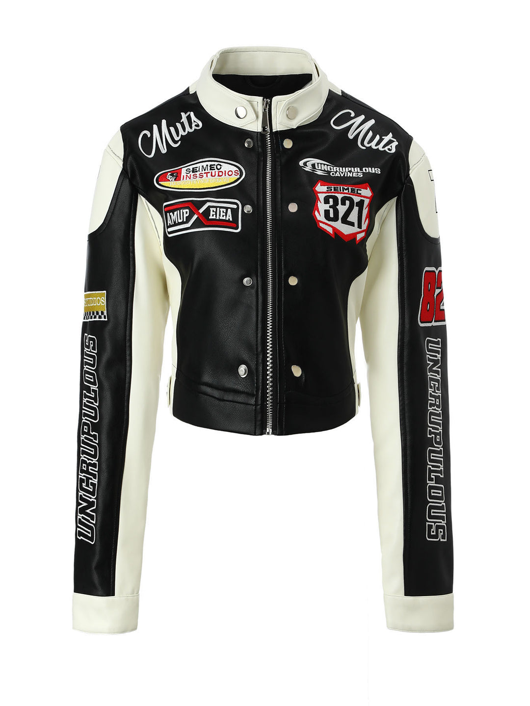 Damen Sportliche Lederjacke Drune