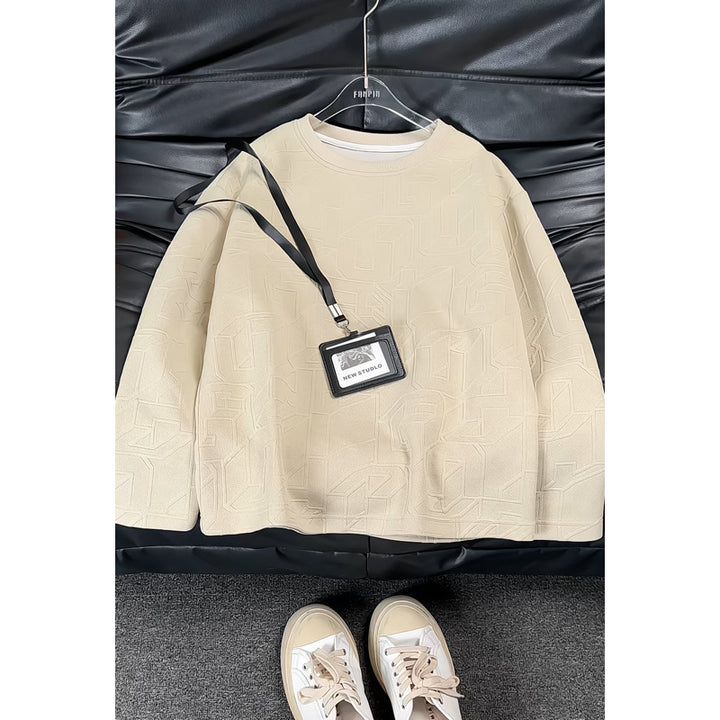 Damen Modischer Sweatshirt mit modernem Prägung Drune