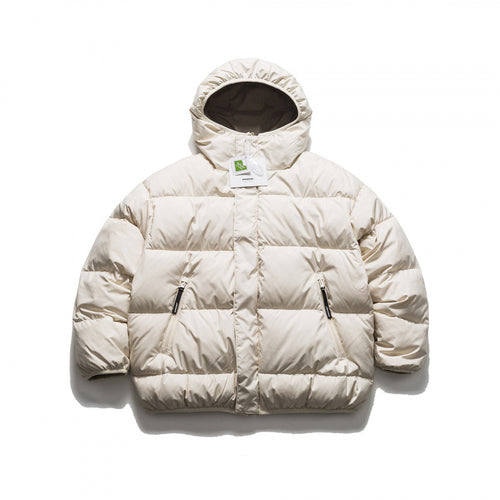 Unisex Kurze Boxy‑Pufferjacke mit voluminöser Kapuze, verdeckter Frontblende und Reißverschlusstaschen Drune