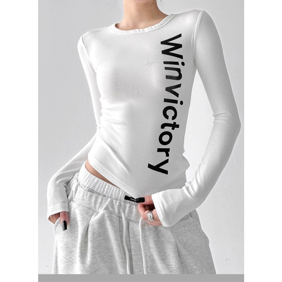 Damen langärmliges Statement-Shirt Drune