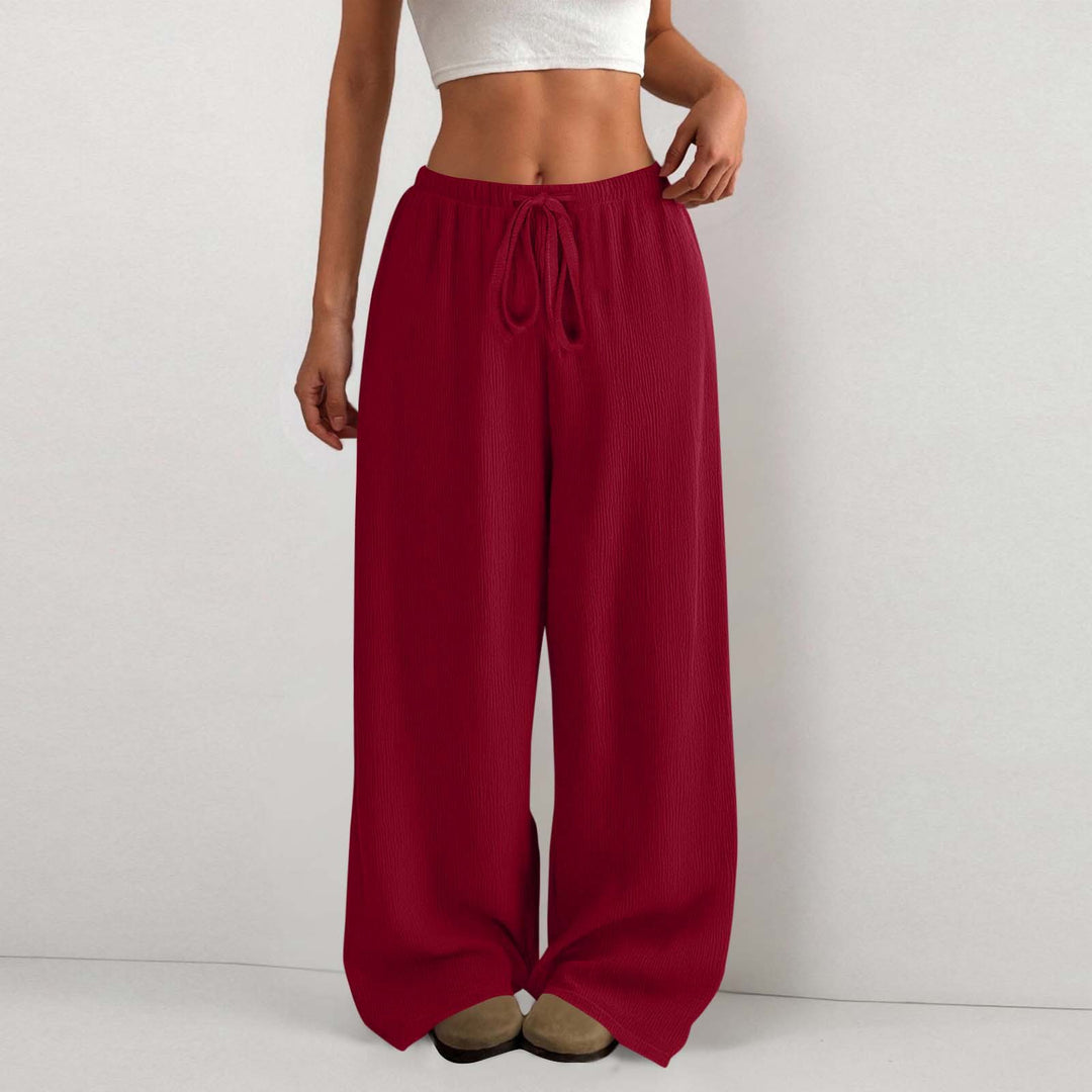 Damen Weite Sommerhose aus leichtem Stoff mit Gummizug Drune