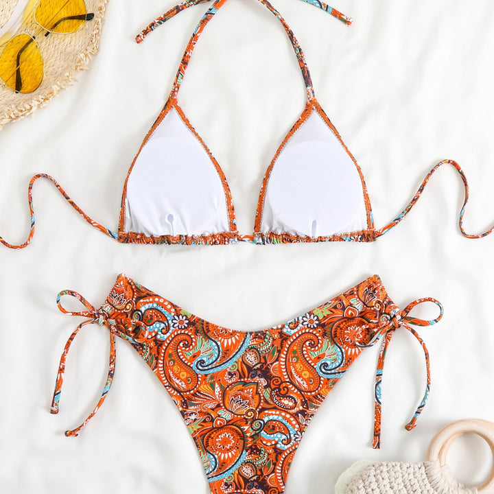 Damen Triangel-Bikini-Set mit verspieltem Paisley-Muster Drune